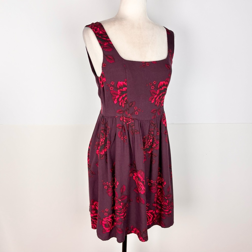 Old Navy burgundy floral dress